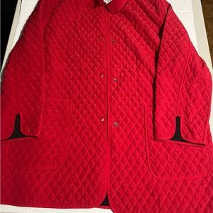Jones New York Red Quilted Varsity Jacket